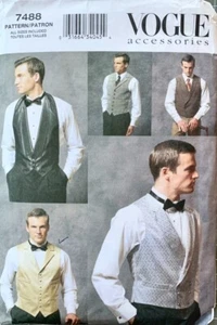 VOGUE 7488 Men's Dress Vests Sewing Pattern. Size XS - XL. - Picture 1 of 2