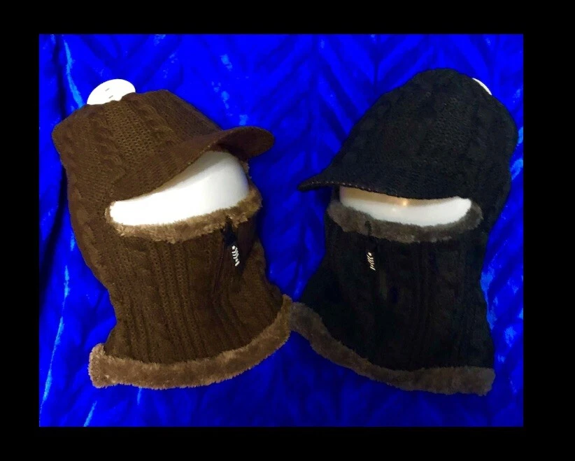 2pk GOEGU Best Deluxe 3 en 1 sombrero de invierno forrado de piel, cuello con cremallera, visera, 65% algodón Foto 1 de 4