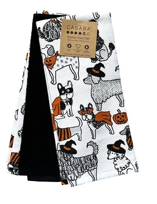 Casaba 3 piezas Juego de toallas de cocina perros en Halloween disfraces de otoño calabazas nuevo con etiquetas Foto 1 de 4