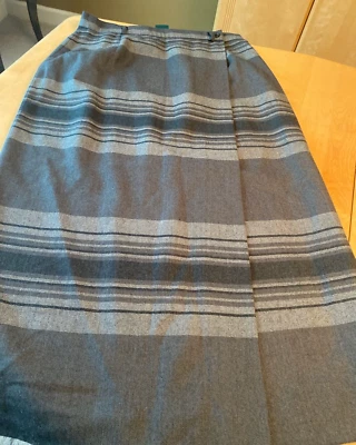 LAUREN Ralph Lauren 100% WOOL KOREA MADE PLAID MAXI WRAP SKIRT WOMENS SZ 14 - Image 1 of 4