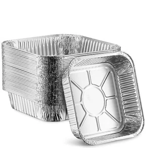 20 Pack 8x8 Inch Disposable Aluminum Foil Square Baking Pans for Broiling Oven - Picture 1 of 5