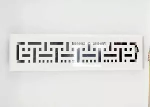New! 2" x 12" White Decorative Floor Register Vent Cover with Mesh Trap (B2) - Picture 1 of 7