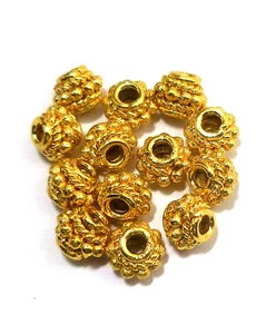 14 Pcs 6mm Spacer Bead Drum Bead 18k Gold Plated - Picture 1 of 2