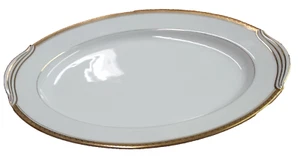 Noritake Richmond Serving Dish Platter White Ceramic 6124 Gold Trim Japan 10x14 - Picture 1 of 14