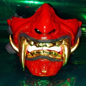 JAPANESE ONI MASK SAMURAI ANIME LED Mortal Kombat 3D Printed Cosplay Costume - Picture 1 of 5