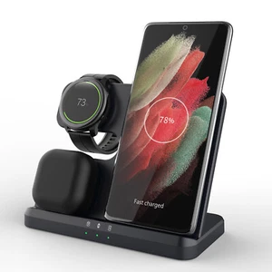 3In1 Wireless Charger Dock Station For Samsung Galaxy S24 S23 Z Flip6 Watch 7 6 - Picture 1 of 12