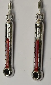 The temperature can drop away! earrings thermometer fever hot cute funky - Bild 1 von 3