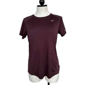 Nike Dri-Fit Burgundy Short Sleeve Tee Shirt Size Medium - Picture 1 of 11