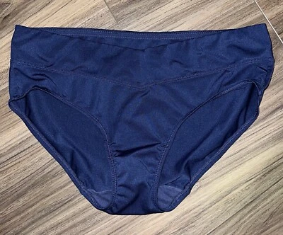Vintage Warners Blue Brief Panties Medium Silky Satin Soft Fit Mid Rise Fit - Image 1 of 3