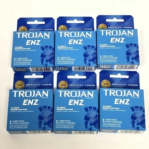 6-3 paquetes = 18 condones de látex lubricados TROJAN ENZ en total CADUCIDAD 2/26 - Imagen 1 de 5