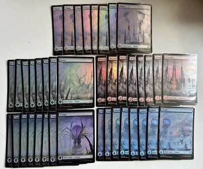 40 x MTG Phyrexian Foil Full Art Basic Lands Phyrexia All Will Be One - Imagen 1 de 4