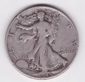 1945 Walking Liberty Half Dollar 50c 90% Silver US Coin FREE SHIPPING!! #11 - Picture 1 of 2