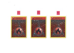 2002 Pokemon League Energize Your Game Cycle 3x Holo Fire Energy Card