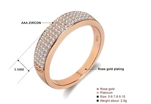 Anello a fascia con zirconi tono oro rosa KYZC - Foto 1 di 6