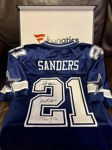 Deion Sanders Autographed Multiple Inscription Authentic Jersey FANATICS COA - Picture 1 of 1