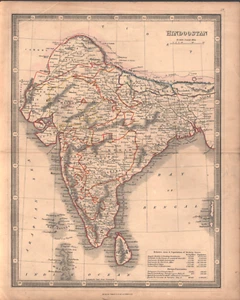 India, Hindoostan. Antique map 1858 By George Philip & Son. - Picture 1 of 1