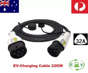 Type 2 to Type 2 EV Charging Cable 22kW/7kW 5M/7M 32A 1/3Phase for Electric Car - Picture 1 of 10