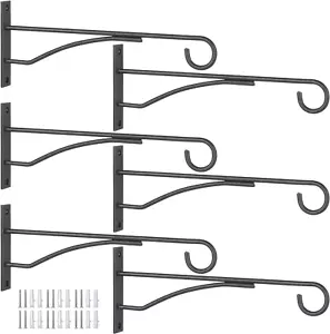 8" Plant Hangers 6 Pack, Hanging Plant Bracket for Wall Fence Porch Outdoor Indo - Picture 1 of 12
