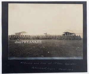 WW1 Officers and Men AEF 1st AERO SQUADRON Group Photo JULVECOURT FRANCE - Picture 1 of 4