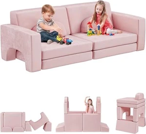 Kids Couch 3s Instant Inflating Modular Kids Play Couch 10PCS Nugget Couch Kids - Picture 1 of 9