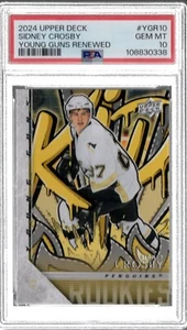 2024-25 UD Series 1 Young Guns Renewed Sidney Crosby #YGR-10 - PITTSBURGH PSA 10 - Picture 1 of 2