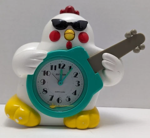 Vintage Japanese Rhythm Rooster Alarm Clock Rock N Roll - BROKEN FOR PARTS Cover