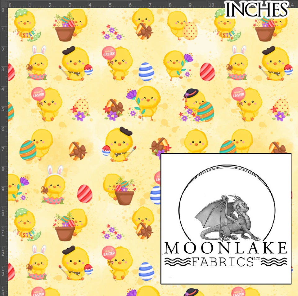 MOONLAKE FABRICS Osterküken 100% hochwertiger Baumwoll Popeline Stoff *exklusiv*