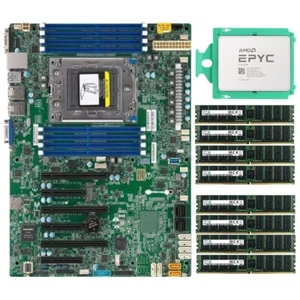 Supermicro H11SSL-i Motherboard + AMD EPYC 7402P CPU + Samsung 2133MHz ECC RAM - Picture 1 of 10
