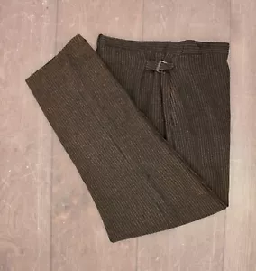 Męskie vintage lata 1930. 40. rosyjskie węgiel drzewny szare prążki guziki muchy rozmiar 33x29,5 - Zdjęcie 1 z 11