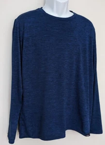 PATAGONIA - Mens Dark Blue Heather Activewear Size L Long Sleeve Capilene 50+UPF - Picture 1 of 8