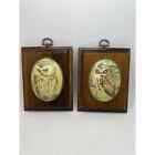 Vintage Wood Owl Plaques- 2 Different Owl Designs On Wood With Hangers Signed!
