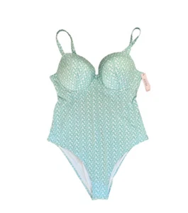 Victoria's Secret Very Sexy Green Shells Underwire Molded One Piece Swimsuit M - Picture 1 of 6