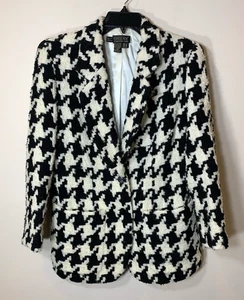 Episode Blazer Womens Size 2 Wool Houndstooth Oversized 80s 90s WARM! Lined VNTG - Picture 1 of 10