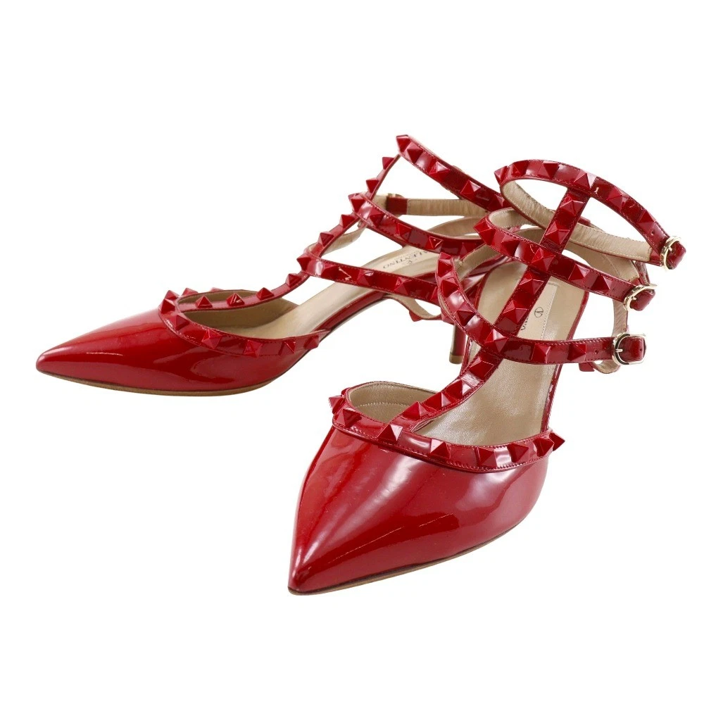 VALENTINO ミックスツイード スタッズ キュロット レッド 36 VALENTINO ミックスツイード スタッズ キュロット レッド 36 VALENTINO