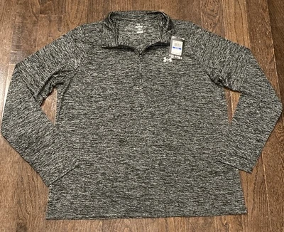 Under Armour женщин Tech 1/2 молнии Twist рубашка серый/черный размер XL новый с Ярлыками - Изображение 1 из 4