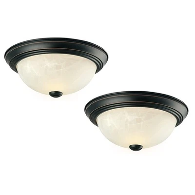 587519 Traditional 2 Pack 2-Light Indoor Dimmable Ceiling Light with Alabaste... - Image 1 of 4