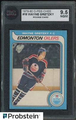 1979-80 O-PEE-CHEE OPC Hockey #18 Wayne Gretzky Oilers RC Novato Salón de la fama KSA 9,5 Casi nuevo Foto 1 de 2