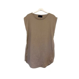 Camicia lunga Junus Coban marrone beige zip laterale taglia grande stile apocalittico cerniera - Foto 1 di 9