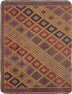 Vintage Hand Woven Traditional Kilim Rug 3'9" x 4'11" Oriental Wool Carpet - Picture 1 of 2