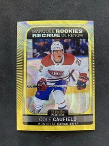 2021-22 O-pee-chee platino amarillo neón Surge Cole Caufield novato - Imagen 1 de 2