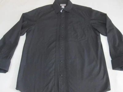 Claiborne Luxe Men's Pleated Front French Cuff Formal Dress Shirt (Black | M) - Image 1 of 4