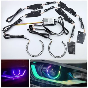 For Chevrolet Camaro 16-18 SRGB LED DRL Boards Halo Ring Bluetooth APP Headlight - Picture 1 of 7