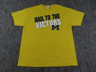 Michigan Wolverines Shirt Mens XL Blue Yellow Hail To The Victors NCAA Football - Image 1 of 4