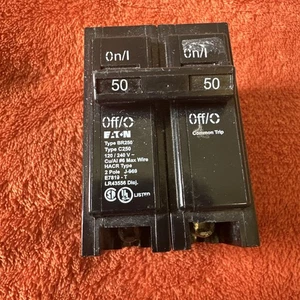 OEM Eaton BR250 50 amperios doble polo estándar disyuntor de disparo cortador martillo - Imagen 1 de 11