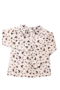 Louis & Louise Girls Cotton Floral Print Peter Pan Collar Blouse Beige Size 10 - Picture 1 of 5