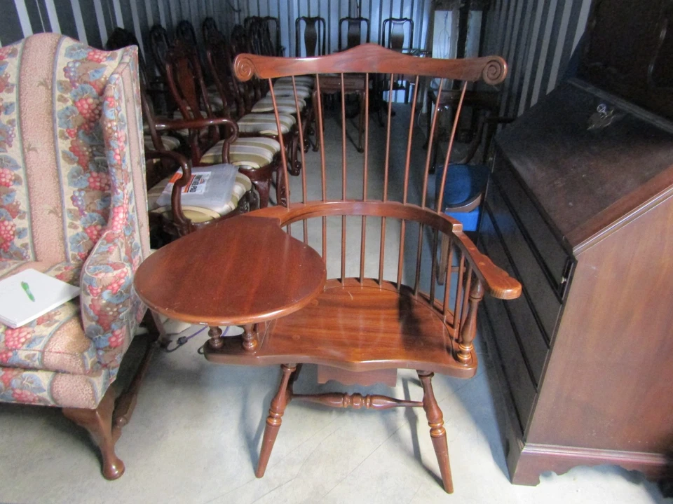 Frederick Duckloe Cherry Windsor Style Writing Armchair - VERY NICE - Image 1 of 4