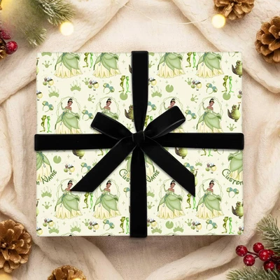 个性化蒂安娜迪士尼公主包装纸,青蛙公主圣诞节 2025 — 第 1/4 张图片