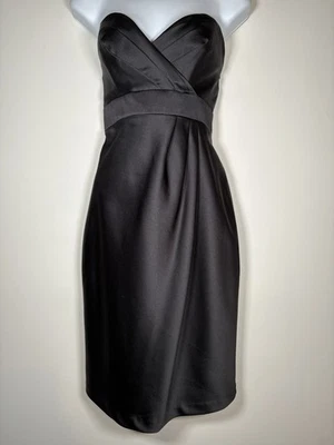 Alfred Angelo Black Strapless Sweetheart Neckline Hoco Wedding Guest LBD Size 6 - Image 1 of 4