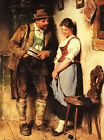 Oil painting hugo kauffmann - the sweetheart romantic lovers no framed canvas