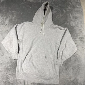 80s Champion Lands End Reverse Weave Hoodie Mens Size Large Gray Heavyweight - Picture 1 of 8